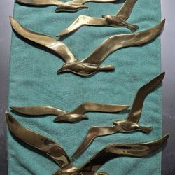 Vintage Brass Wall-Hanging Seagulls (6)