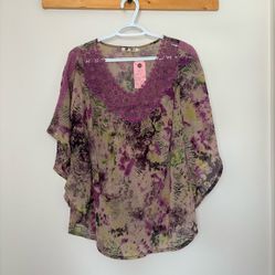 Laffaire Batwing and Crochet Bohemian Blouse