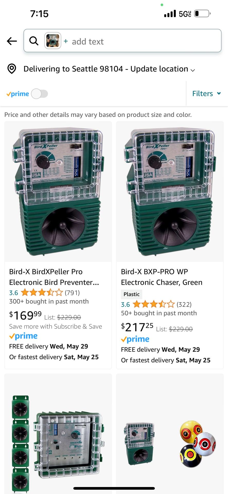 Bird-X BirdXPeller Pro Electronic Bird Preventer Version 2, Sonic Bird Decoy Device, Perfect for Crows, Blackbirds, Grackles, Cormorants, and Ravens, 