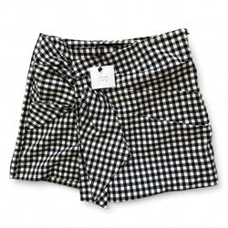 Zara Black And White Gingham Skort Size Small 