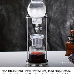 1pc Glass Cold Brew Coffee Pot, Iced Drip Coffee Pot, Hand Brew Coffee Pot, Coffee Pot Set With Stand