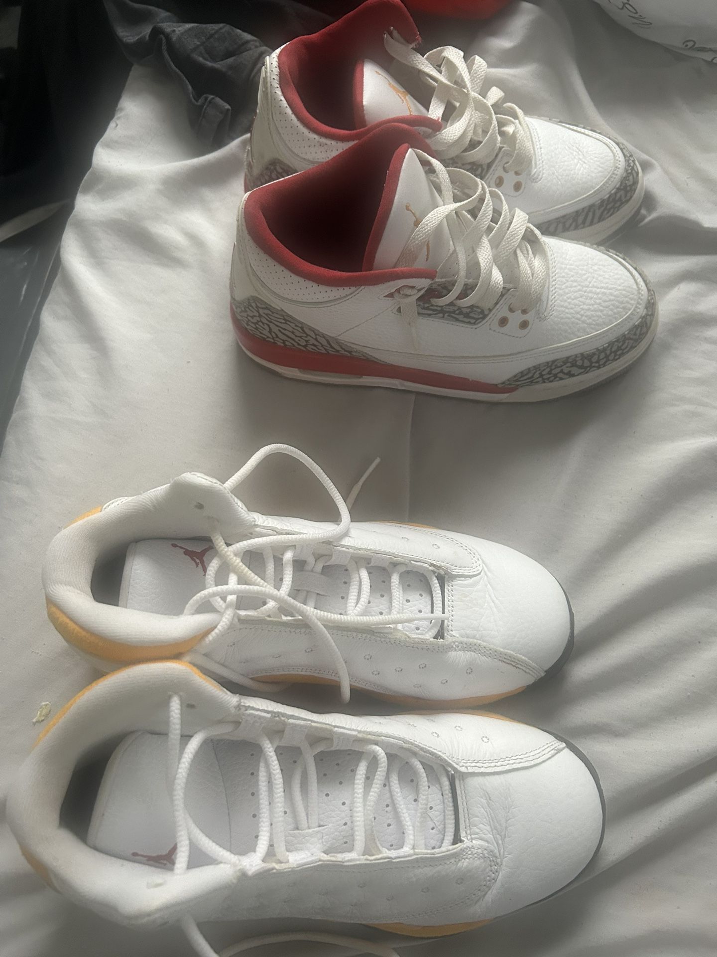 cardinal red jordan 3s, del sol jordan 13s