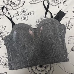 Silver Crop Top