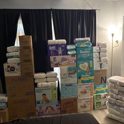 Diapers Newborn, 1 And A Few Size 2 And 3 Pull UPS And Adult Diapers 