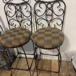Two Swivel Bar Stools 