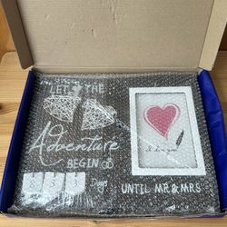 Engagement Gifts for Couple Wedding Countdown Calendar Wooden 4”x6” Photo Frame