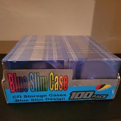 Blue Slim CD Storage Cases 100pk (Brand New)