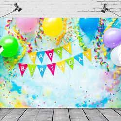 9x6ft Fabric Happy Birthday Backdrop Birthday Party Interior Decorations Birthday Banner and Colorful Balloons Birthday Party Supplies Wall Decor Boy 
