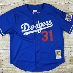 Mitchell & Ness Mike Piazza Jersey #31 Dodgers XL Blue MLB 50th 1997 Cooperstown