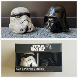 2023 Disney Star Wars Darth Vader and Stormtrooper Ceramic Salt and Pepper Shakers - New/Never Used