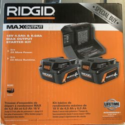 NEW-Rigid 6ah And 4ah Batteries and charger 