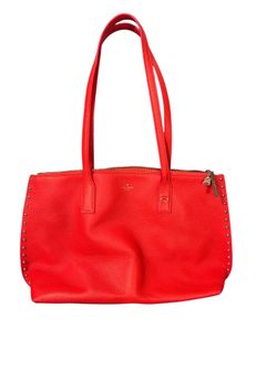 Kate Spade New York Studded Leather Tote Bag orange authentic