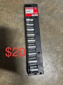 Craftsman, 9 pc. 1/2" Drive, 12 Point Socket Set, SAE