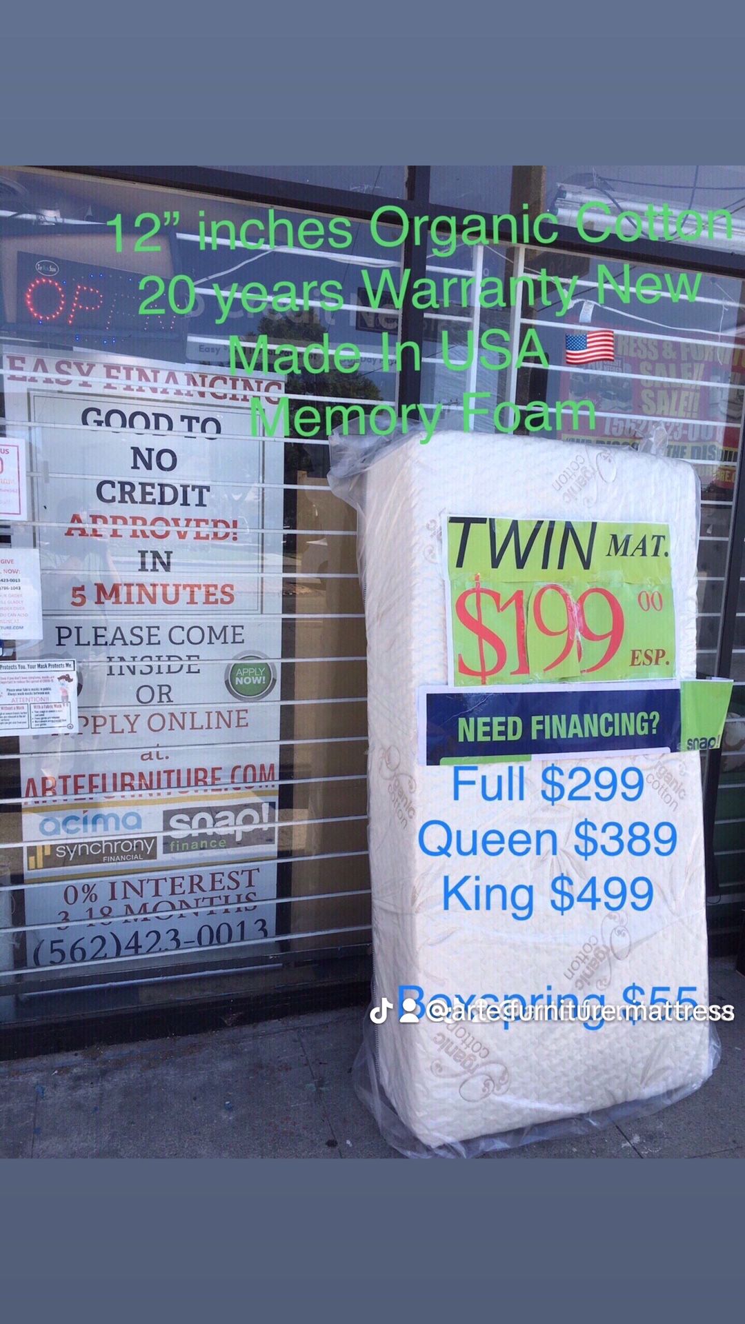 Twin Mattress Memory Foam New