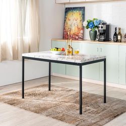 Cajon Modern Dining Table with Honeycomb Core Top and Square Tube Frame