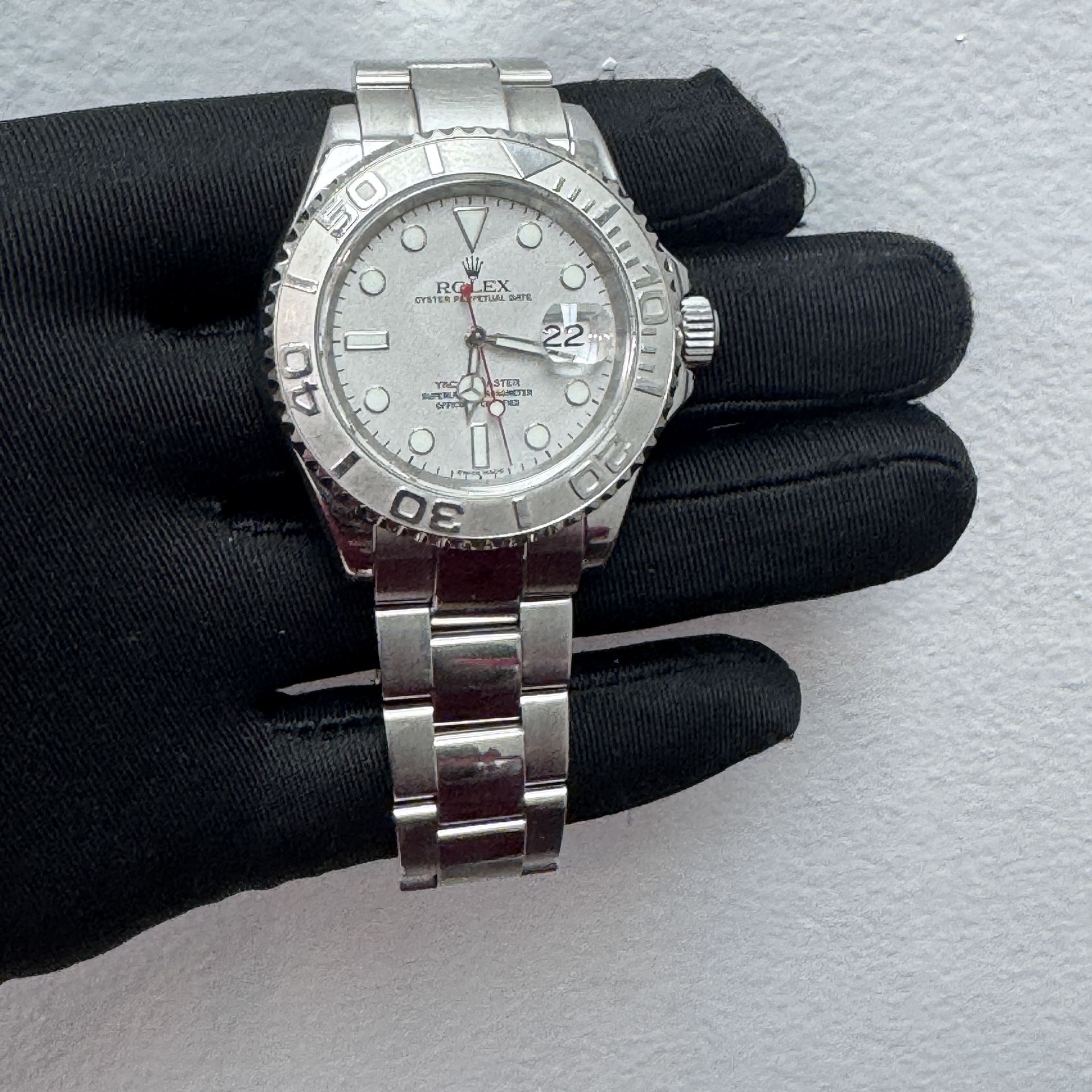 Rolex Yacht-Master 16622 Platinum Dial & Bezel in Stainless Steel W Box & Papers 2005