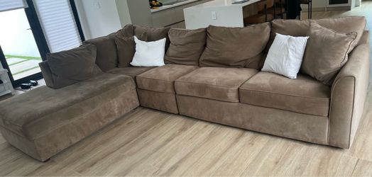 Brown Sectional Sofa with Chaise Lounge