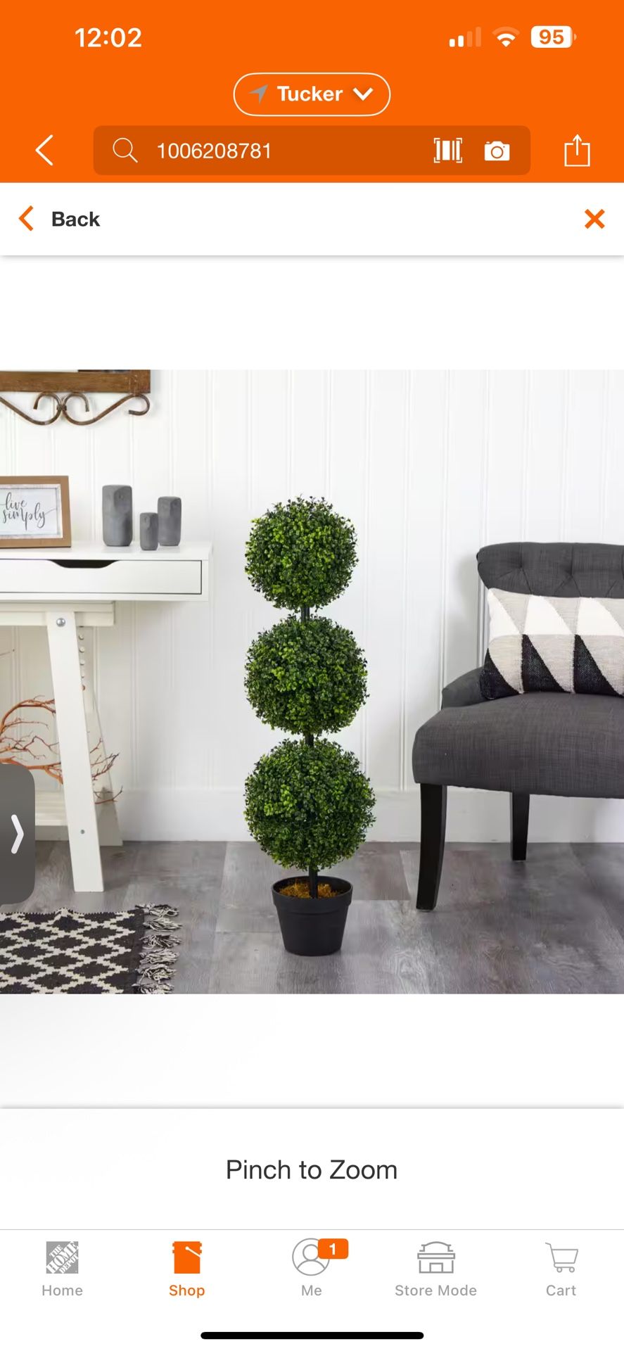 3 ft. Boxwood Triple Ball Topiary Artificial Tree (Indoor/Outdoor)