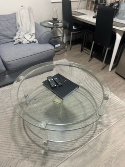 Round Two-Tier Glass Coffee Table