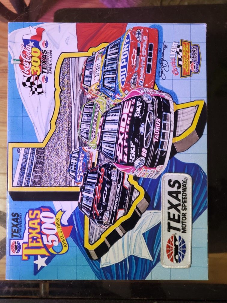 Texas Motor Speedway TMS 500 NASCAR April 1998 Race Racing Program woth Patch!