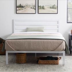 Lucid Dream Collection Metal Platform Bed with Bar Headboard