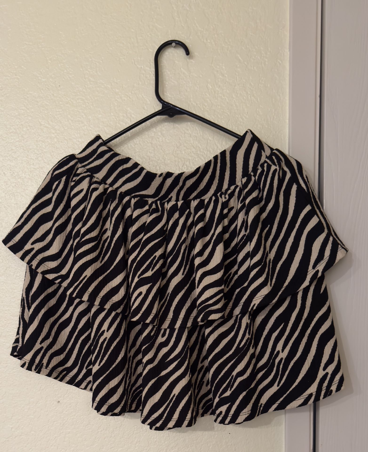 Zebra Layered Mini Skirt