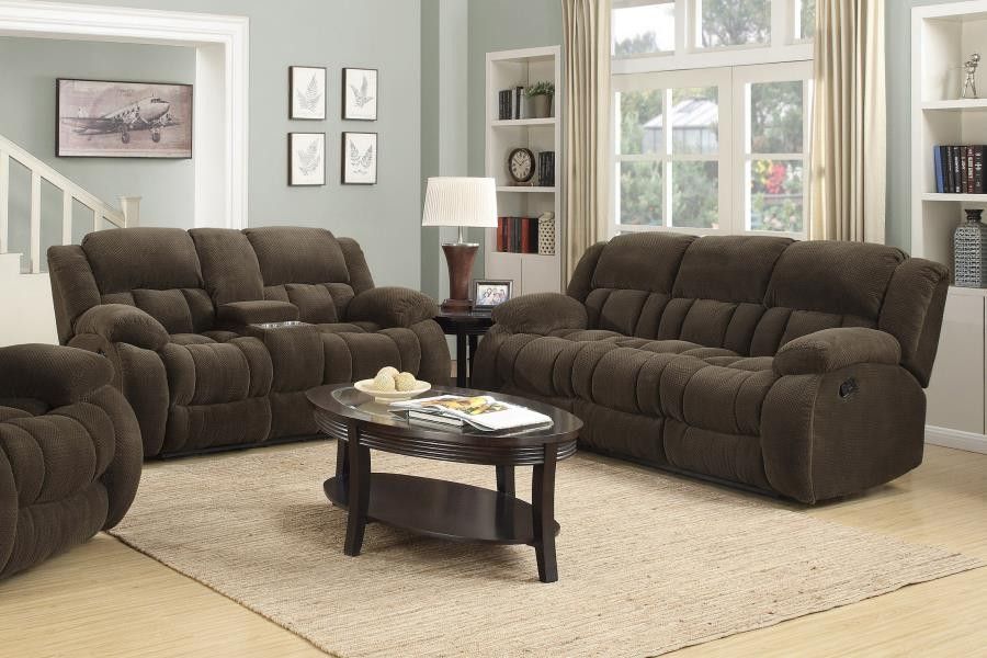 New Recliner Sofa And Loveseat In Plush Fabric