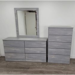 Dresser With Mirror And Chest *** Fast Delivery 