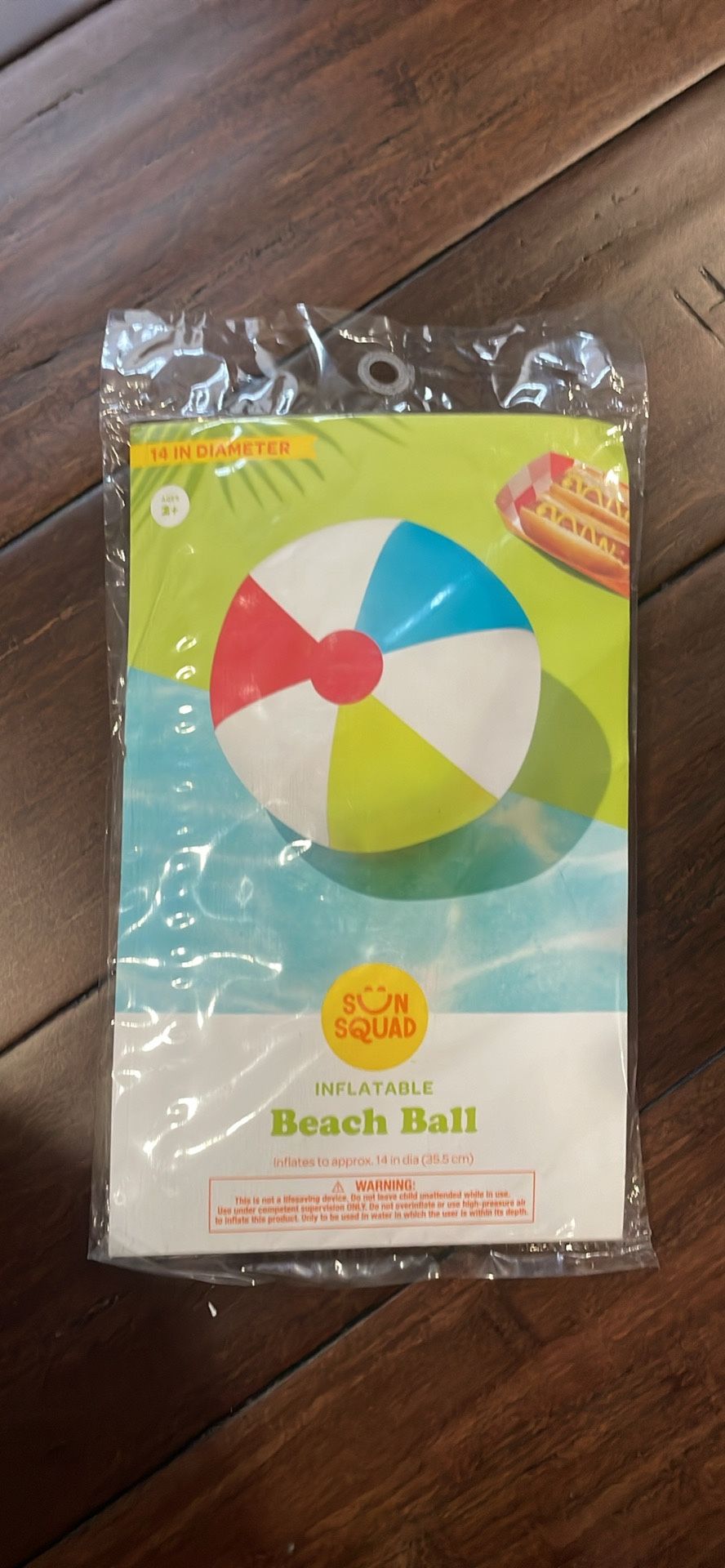 Sun squad inflatable 14 inch beach ball