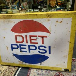 Vintage Metal Diet Pepsi Sign
