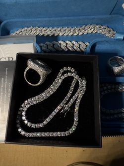 4MM Moissanite Tennis Chain And Custom Ring Men’s Bundle