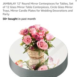 12" Round Mirror Centerpieces for Tables