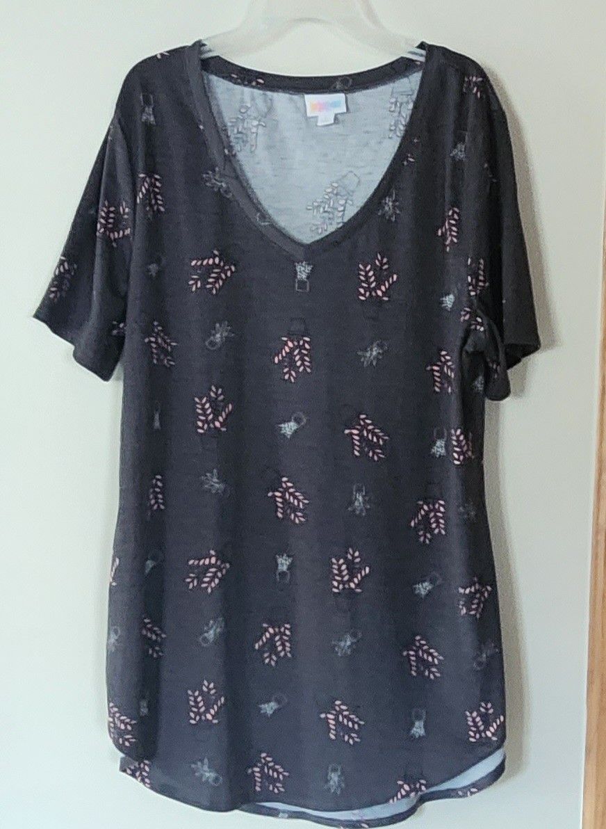 Lularoe Large Gray And Pink Tshirt Top Women