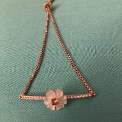 Diamond and Pink Tourmaline Flower Bracelet
