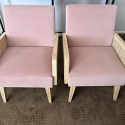 Set of 2 Blush Pink Accent Chairs - Like New!