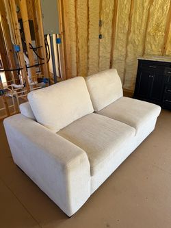 Cream Fabric Two-Seat sectional Sofa