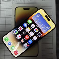 iPhone 14 Pro Max 128gb *AT&T, H2O, Red Pocket, Mint Mobile* - Gold + case