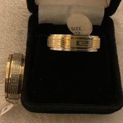 Stainless Steel Spinner Rings(Silver & Gold)..Sizes 12 & 10