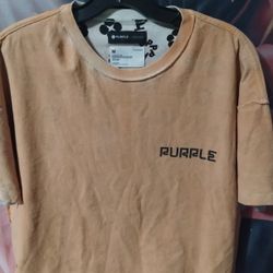 Men's Medium Size Purple Brand Orange T-shirt