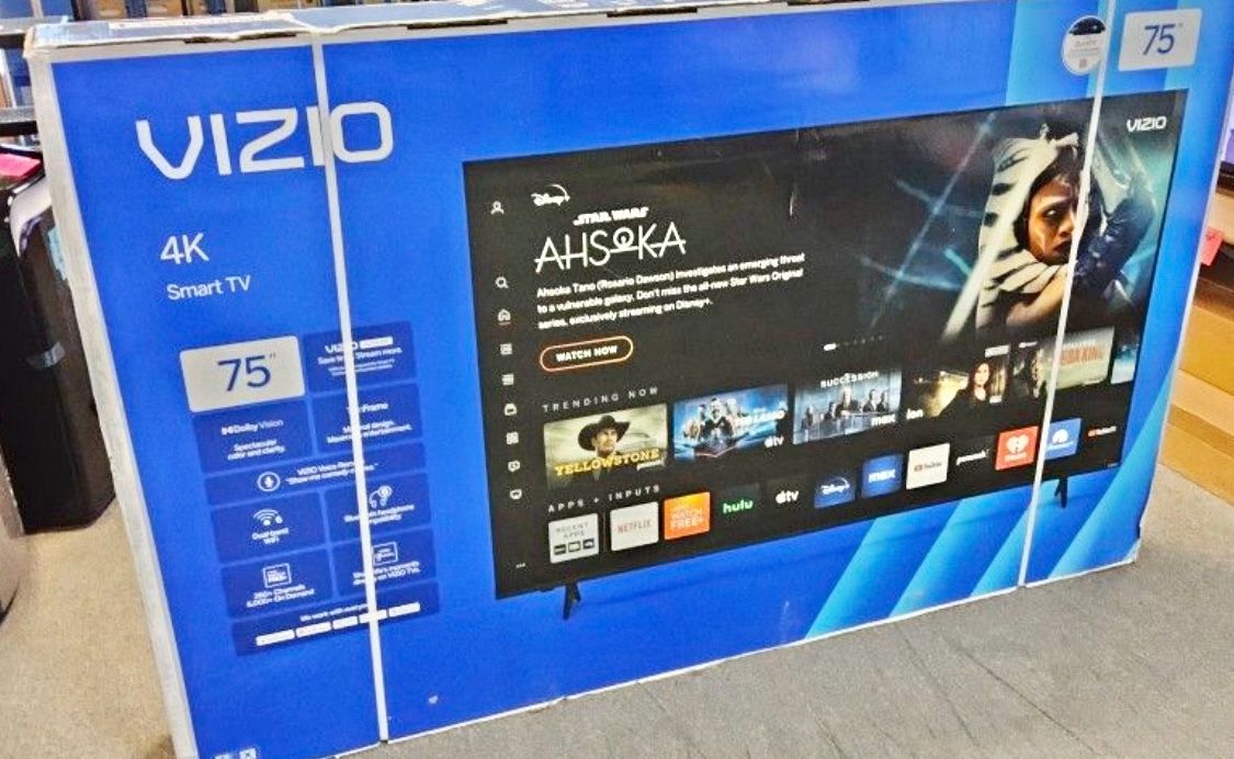 75 Vizio Smart 4k Hdtv $55 Down On Finacing Free Delivery 6 Month Warranty.
