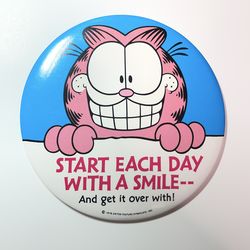 6” Garfield 1978 vintage Pinback Pin Button