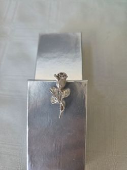 Sterling Silver rose brooch