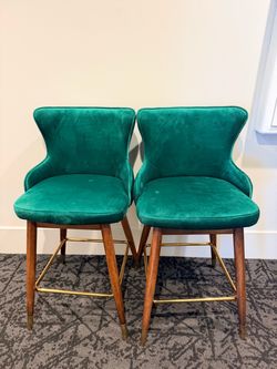 Green bar stools