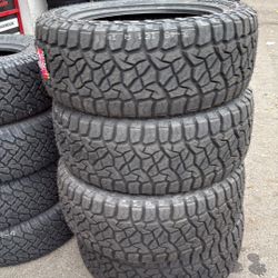 33X12.50R20 SEG OF 4 OFF ROAD TIRES WITH INSTALLATION AND BALANCING 