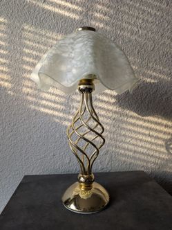Vintage spiral teal light lamp