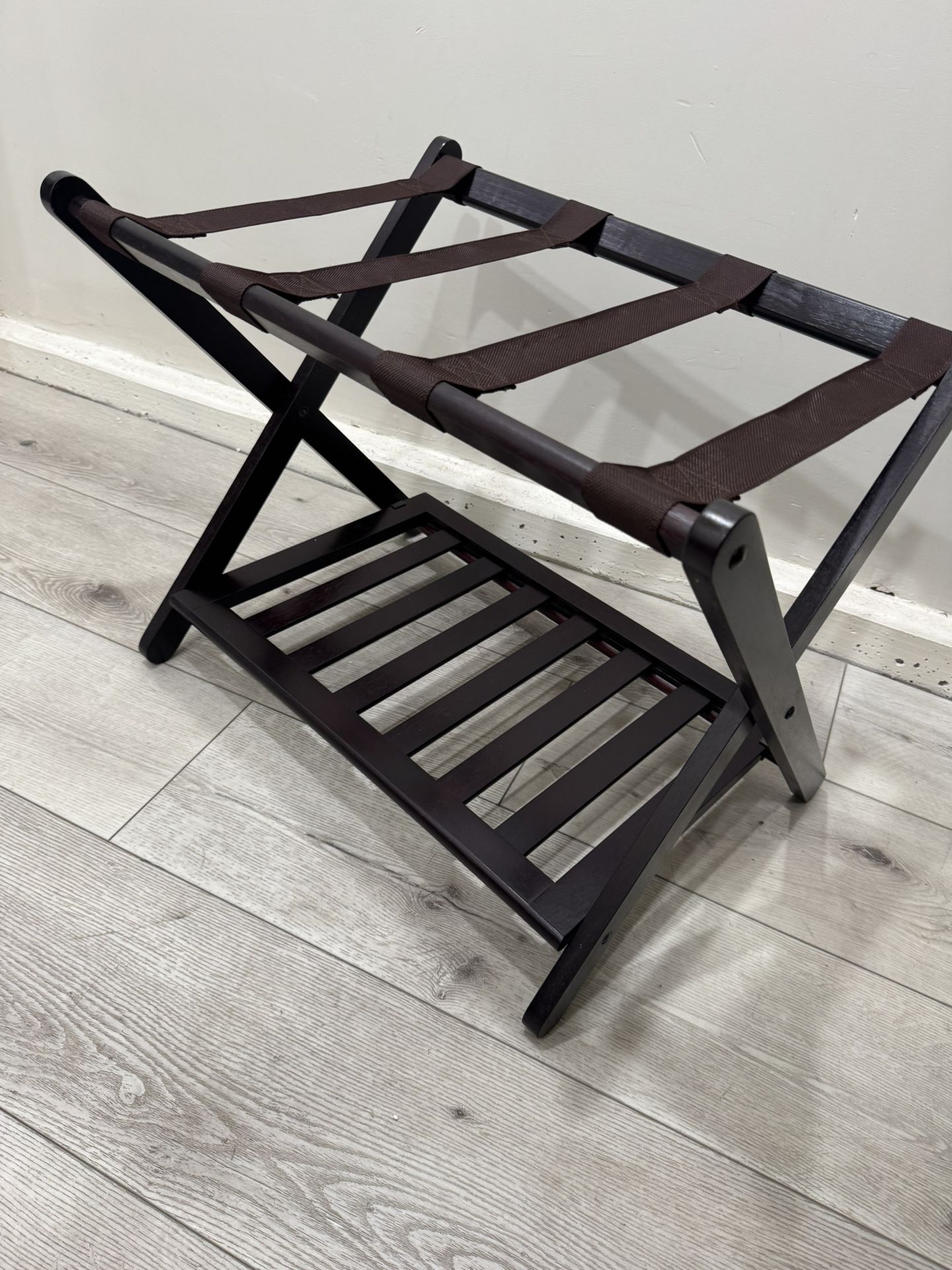 Luggage Rack with Shelf, Espresso Finish New!