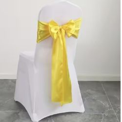 Yellow Satin Chaire Sash 