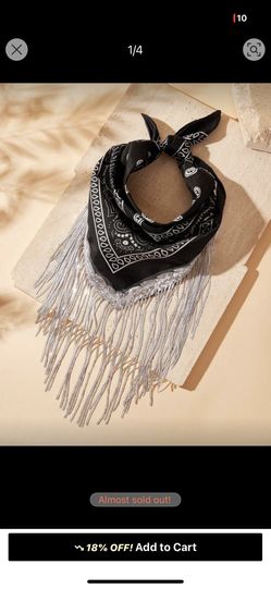 Cowboy Printed Bandana Scarf Suitable For Vacation, Concert/Festival, Picnic, Beach,School