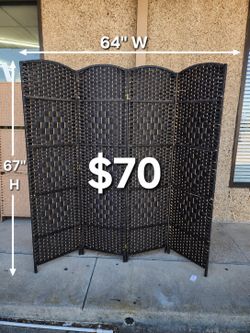 4 panels wood room divider (64"W×67"H)