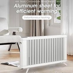 1500W Convection Heater, Radiator Heater with 3 Heating Modes, Large Room Heat with Adjustable Thermostat,0-12h Timer, Led Screen and Remote Control f